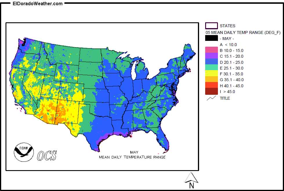 United States Yearly Annual And Monthly Mean Daily Temperature Range 4431